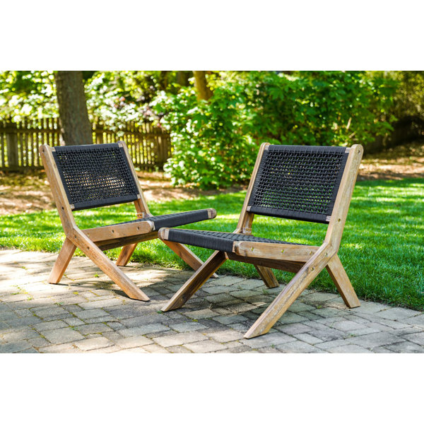 Foundry Select Acacia Outdoor Armless Lounge Chair Wayfair